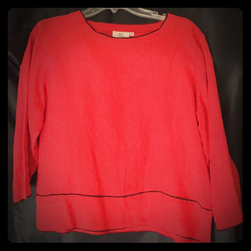 HOT COTTON 100% Linen Top Red Medium